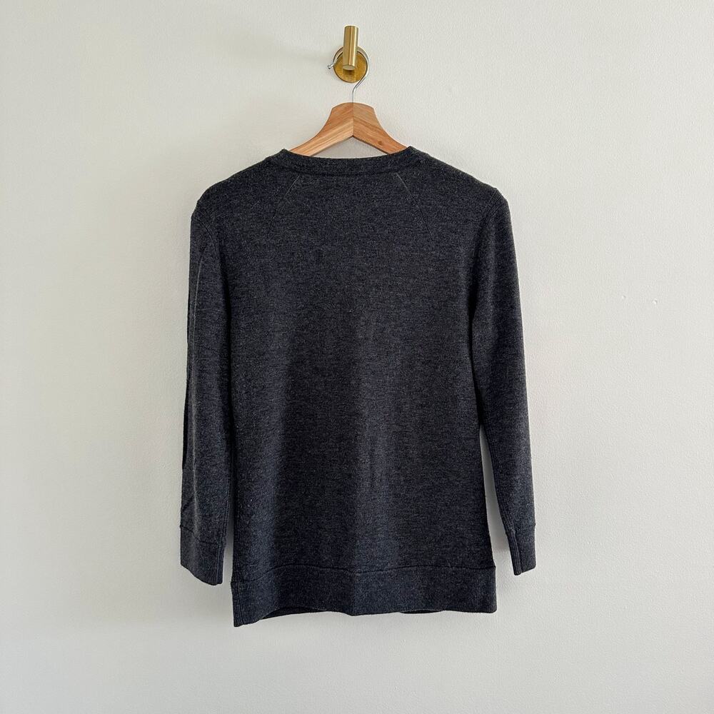 Rag & Bone Wool Blend V-Neck Button Front Cardigan in Gray M - Picture 3 of 6